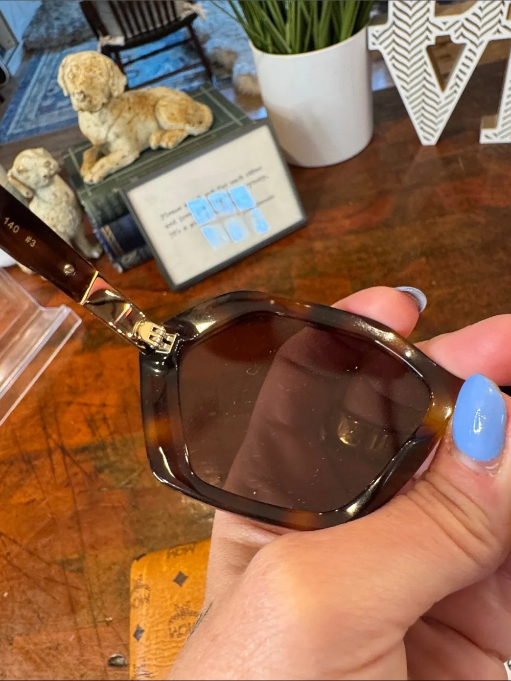 MCM Tortoiseshell Geometric Frame Sunglasses - Brown